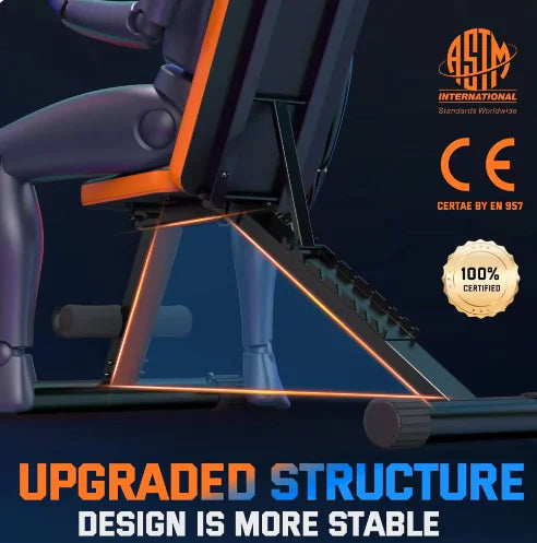 Adjustable Foldable Home Gym Bench for Versatile Workouts