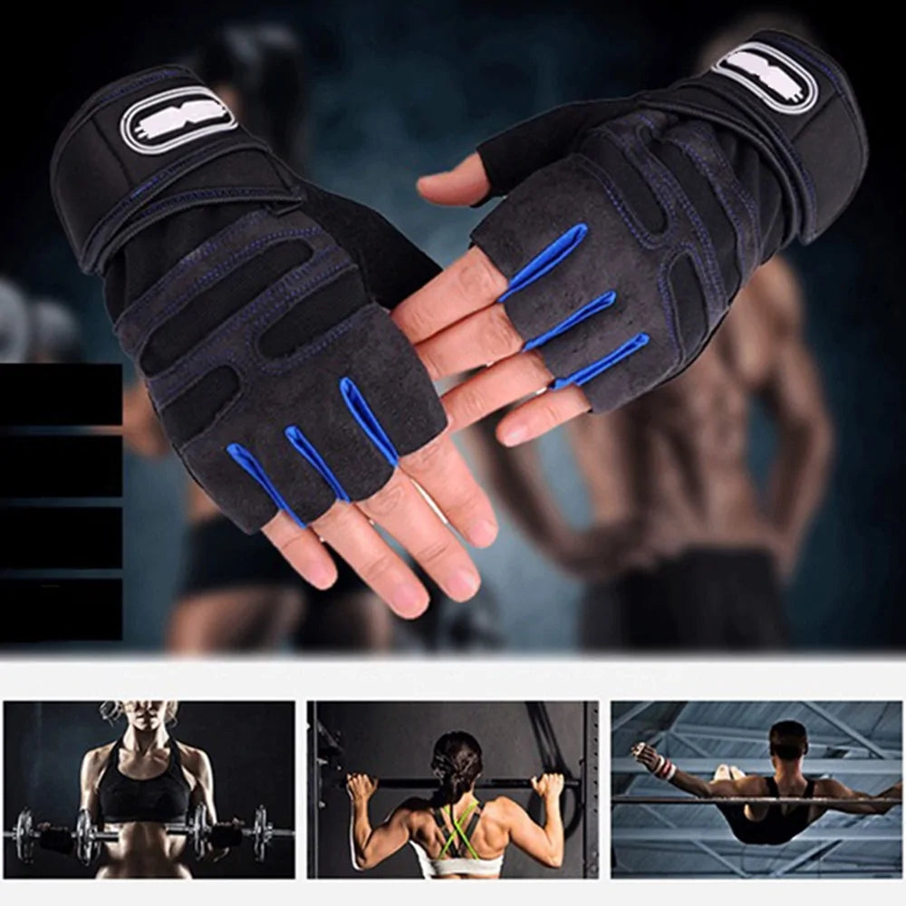 Non-Slip Gym Gloves with Adjustable Wrist Closures