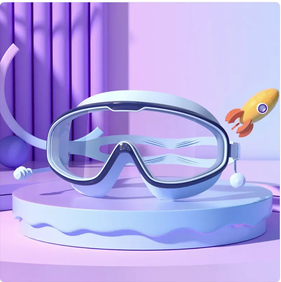 Large Waterproof Anti-Fog Swim Goggles
