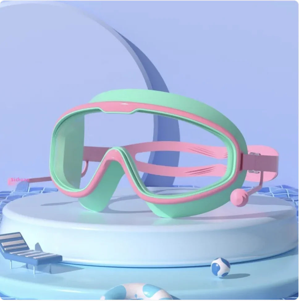 Large Waterproof Anti-Fog Swim Goggles