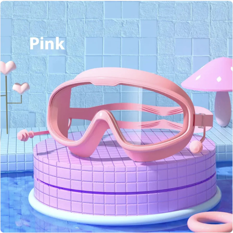 Large Waterproof Anti-Fog Swim Goggles