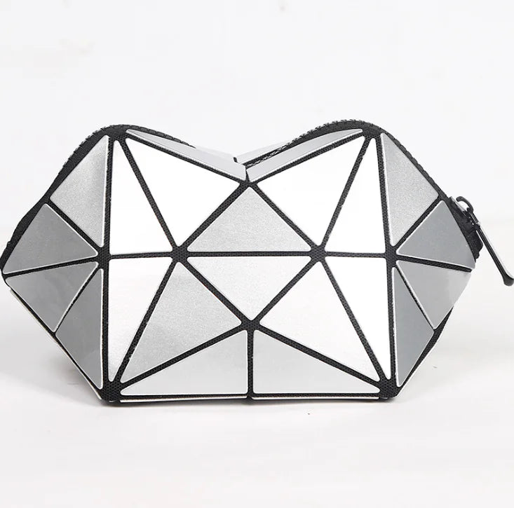 Geometric Cosmetic Bag for Women - Lightweight Travel Organizer