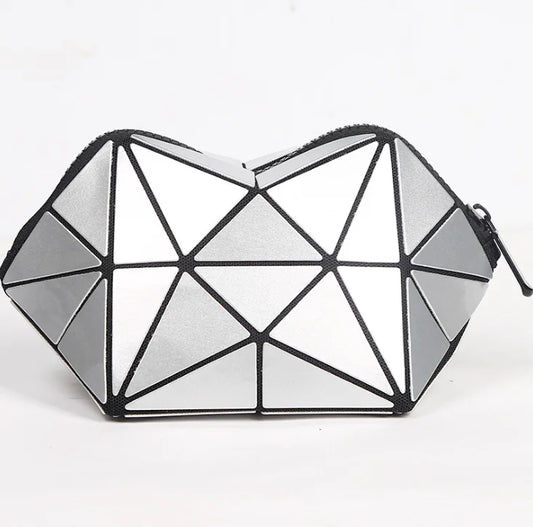 Geometric Cosmetic Bag for Women - Lightweight Travel Organizer