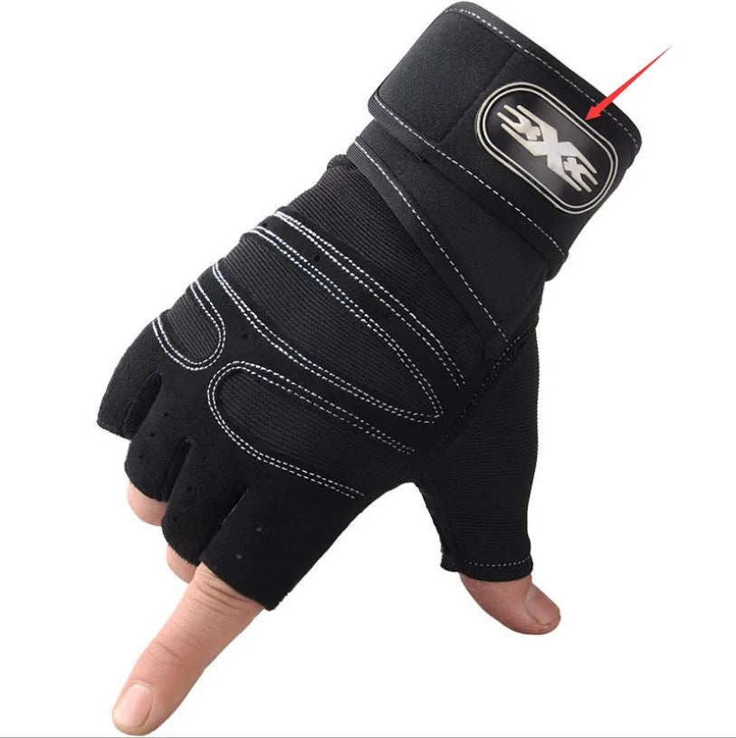 Non-Slip Gym Gloves with Adjustable Wrist Closures