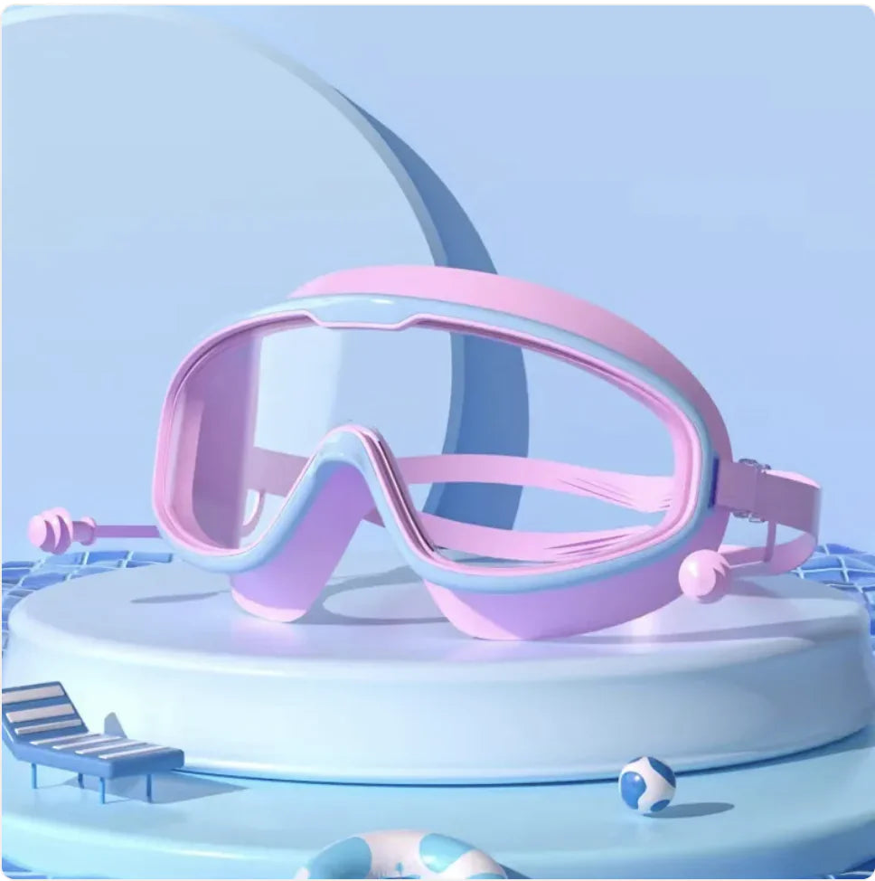 Large Waterproof Anti-Fog Swim Goggles