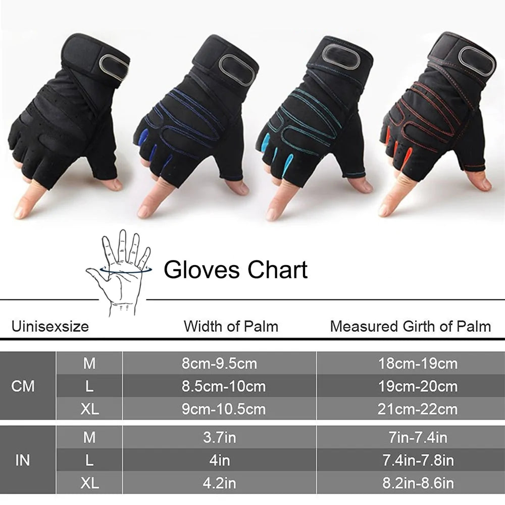 Non-Slip Gym Gloves with Adjustable Wrist Closures