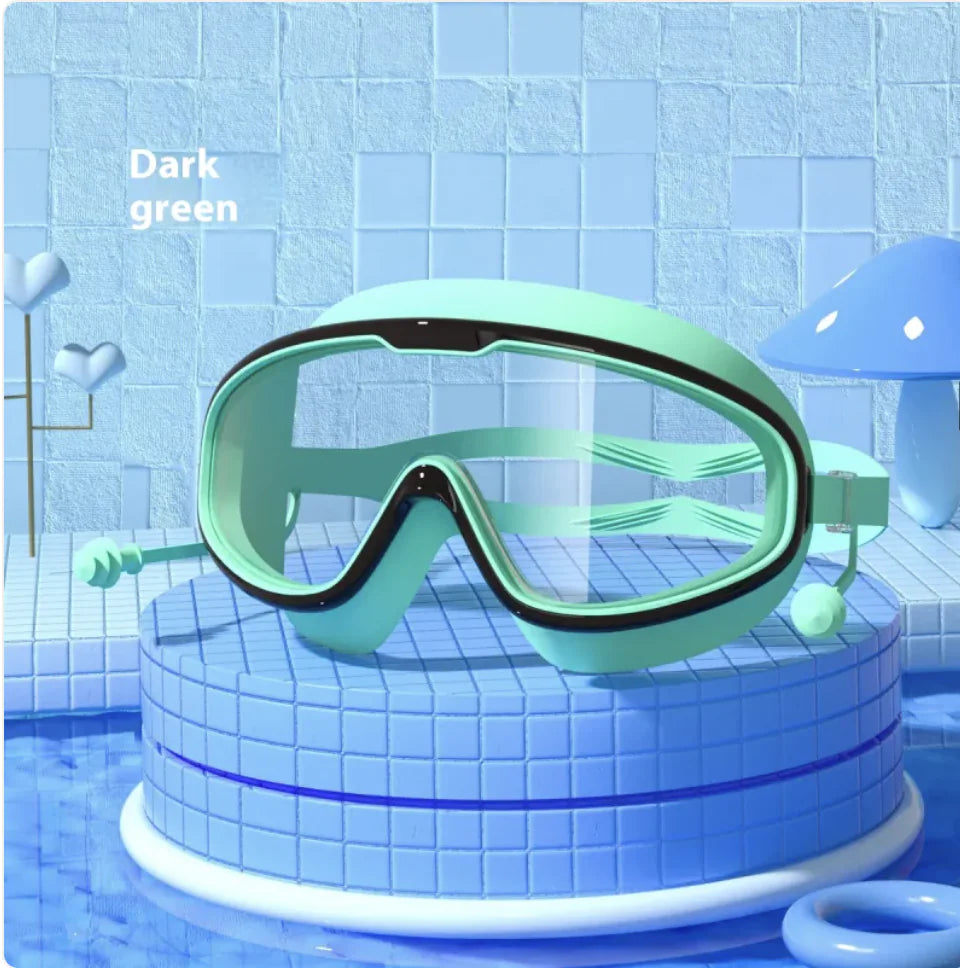 Large Waterproof Anti-Fog Swim Goggles