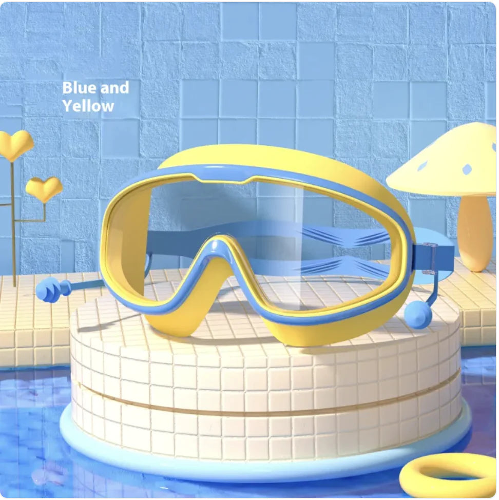 Large Waterproof Anti-Fog Swim Goggles