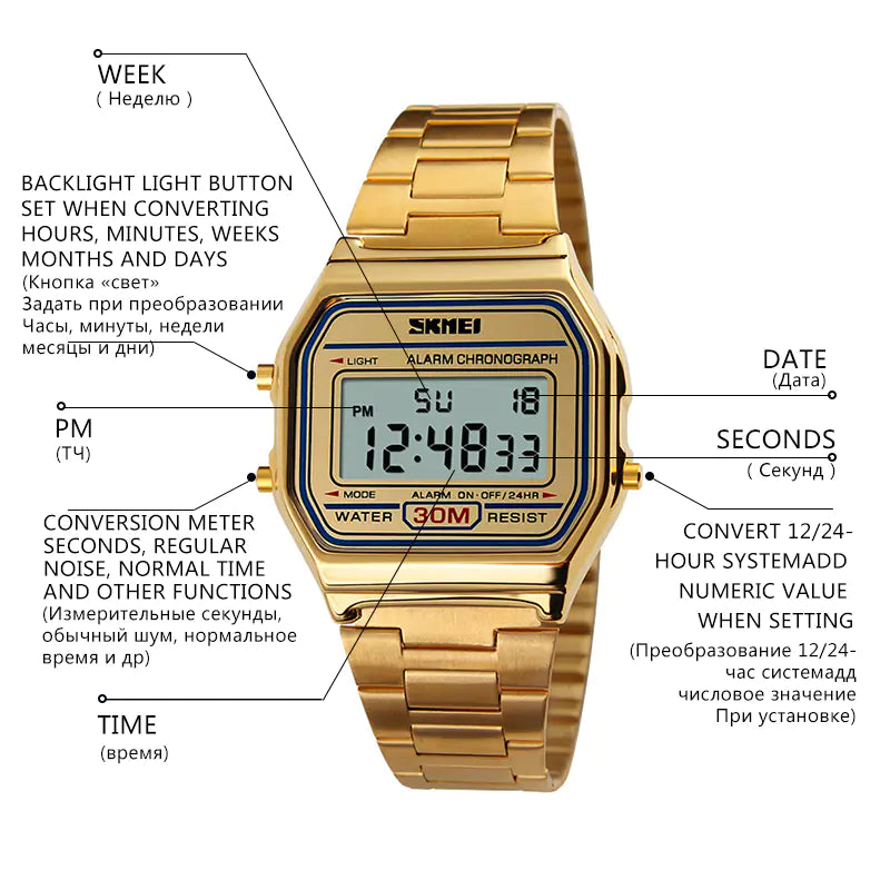 Men's Waterproof Military LED Digital Sports Watch