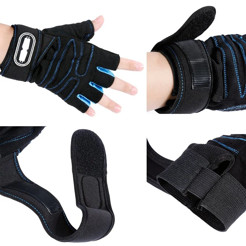 Non-Slip Gym Gloves with Adjustable Wrist Closures
