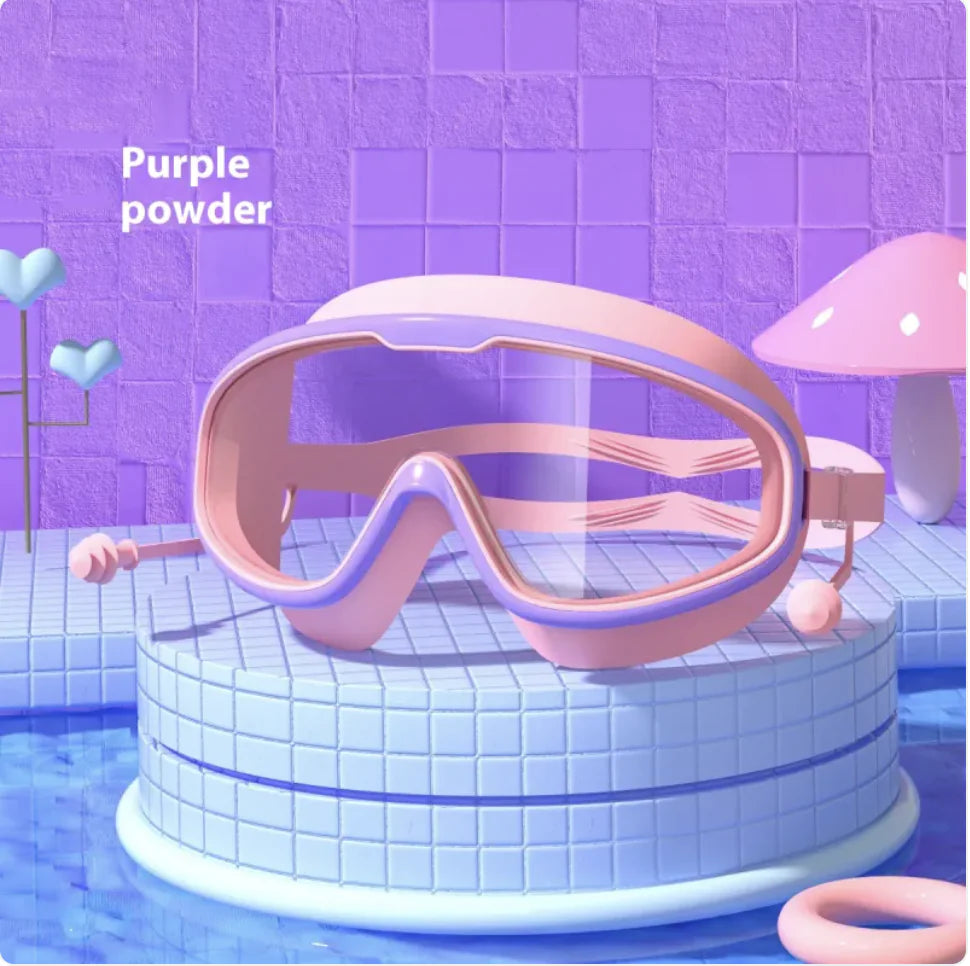 Large Waterproof Anti-Fog Swim Goggles