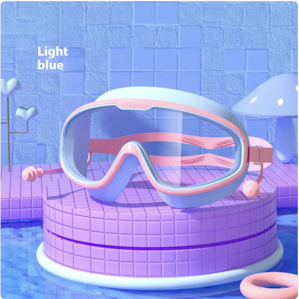 Large Waterproof Anti-Fog Swim Goggles