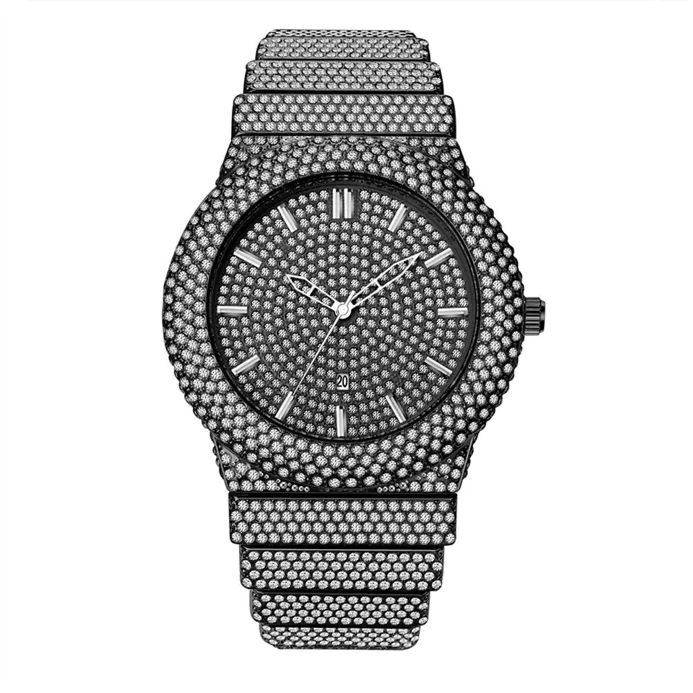 Men's Diamond Quartz Calendar Watch