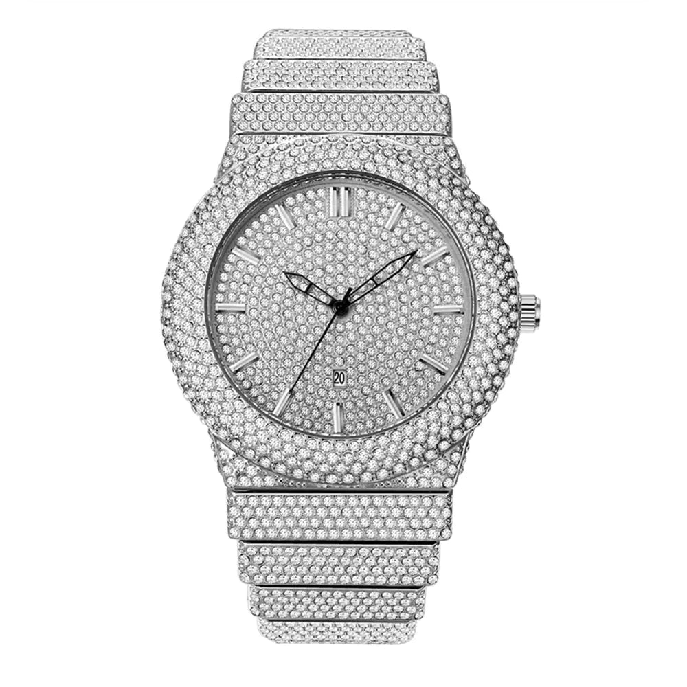 Men's Diamond Quartz Calendar Watch