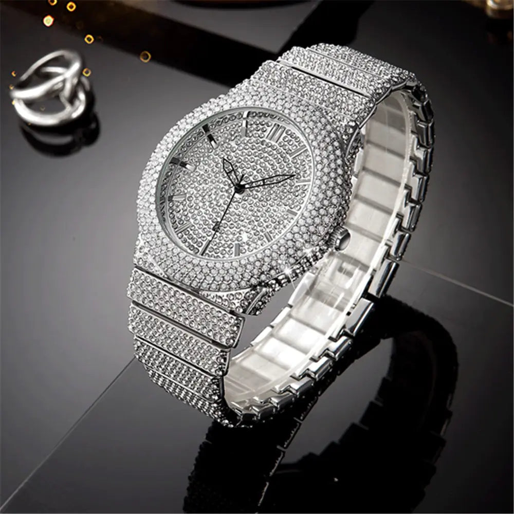 Men's Diamond Quartz Calendar Watch