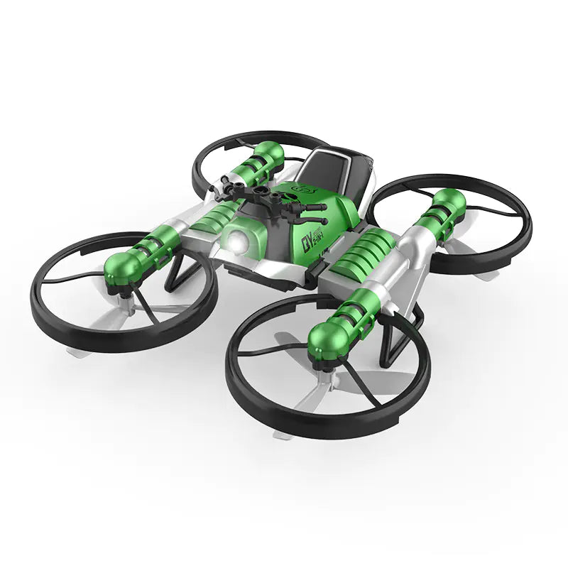 Green and gray drone on a white background