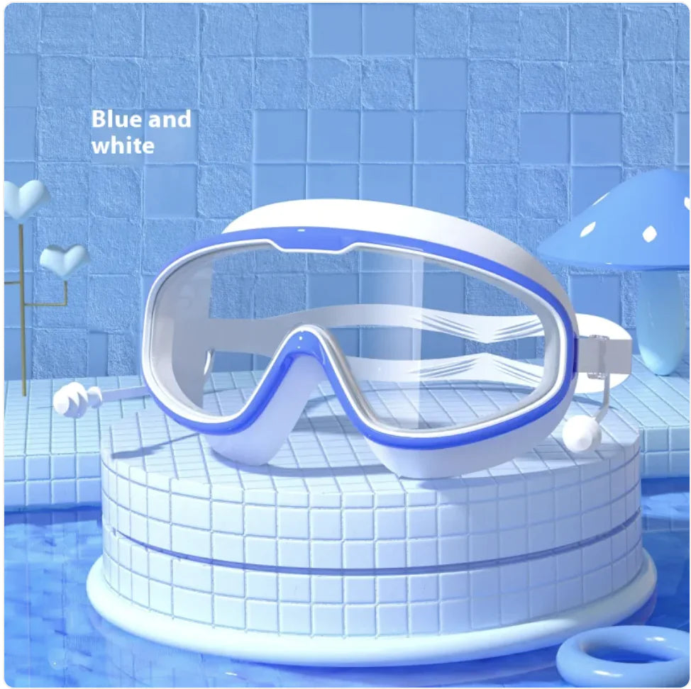 Large Waterproof Anti-Fog Swim Goggles