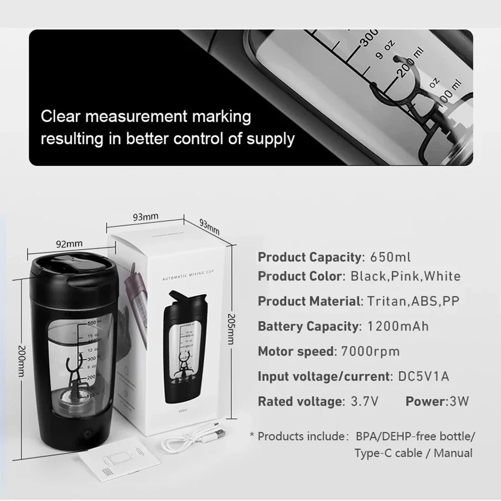 Gym Electric Shaker Cup Electric Protein Shaker Cup  Fast Charging Portable Design