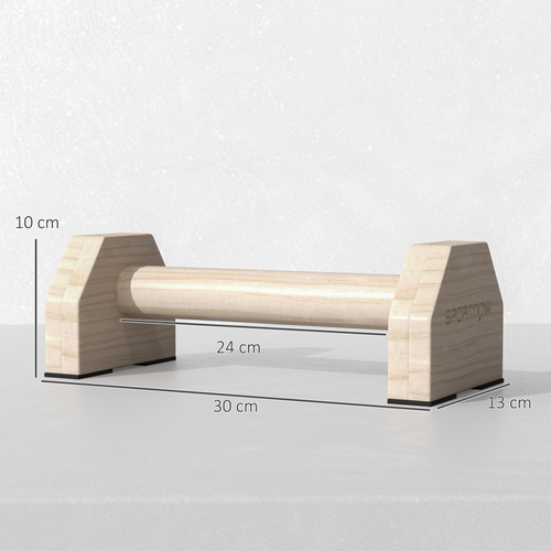 SPORTNOW Wooden Parallettes Push Up Bars Calisthenics Equipment for Home Gym
