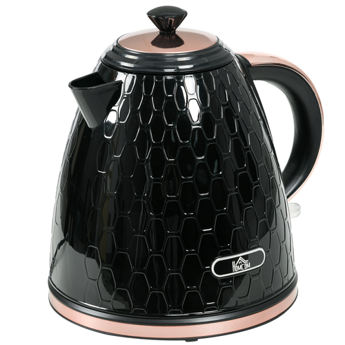 HOMCOM Electric Kettle, Fast Boil, 1.7L, 3kW, Swivel, Auto Shut-off, Black