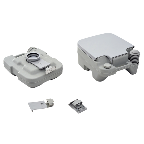 10L Portable Travel Toilet Outdoor Camping with 2 Detachable Tanks Grey HOMCOM