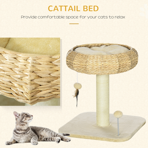 51cm Cat Tree Kitty Activity Centre w/ Top Bed, Toy Ball, Sisal Scratching Post