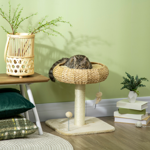 51cm Cat Tree Kitty Activity Centre w/ Top Bed, Toy Ball, Sisal Scratching Post