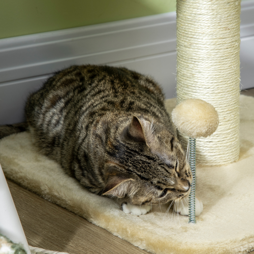 51cm Cat Tree Kitty Activity Centre w/ Top Bed, Toy Ball, Sisal Scratching Post