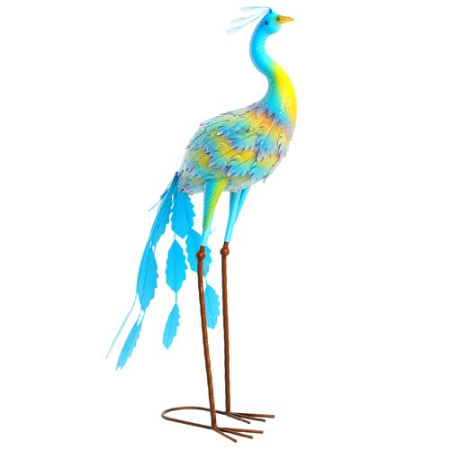 Outsunny Peacock Garden Statue, Metal Garden Gift with Stakes, Multi-Colour