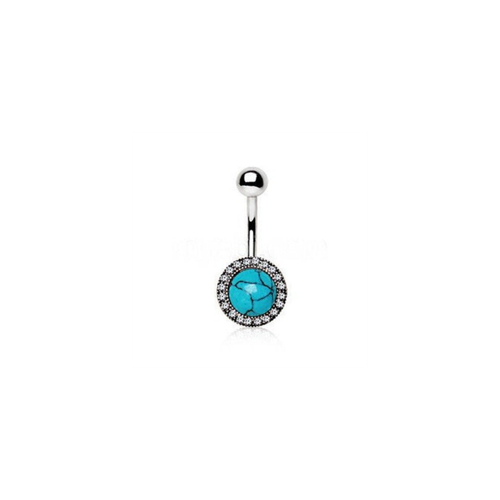 Antique Jeweled Turquoise Navel Ring