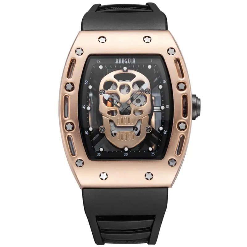 Watch with skull design on a white background