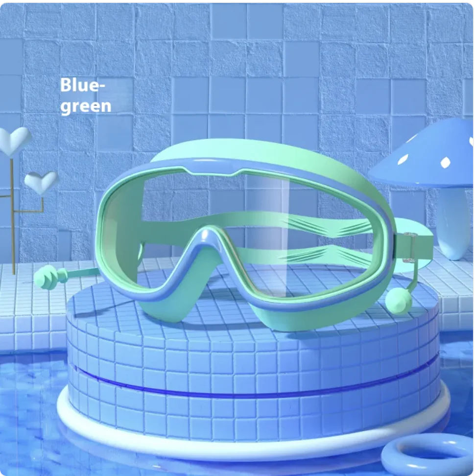 Large Waterproof Anti-Fog Swim Goggles